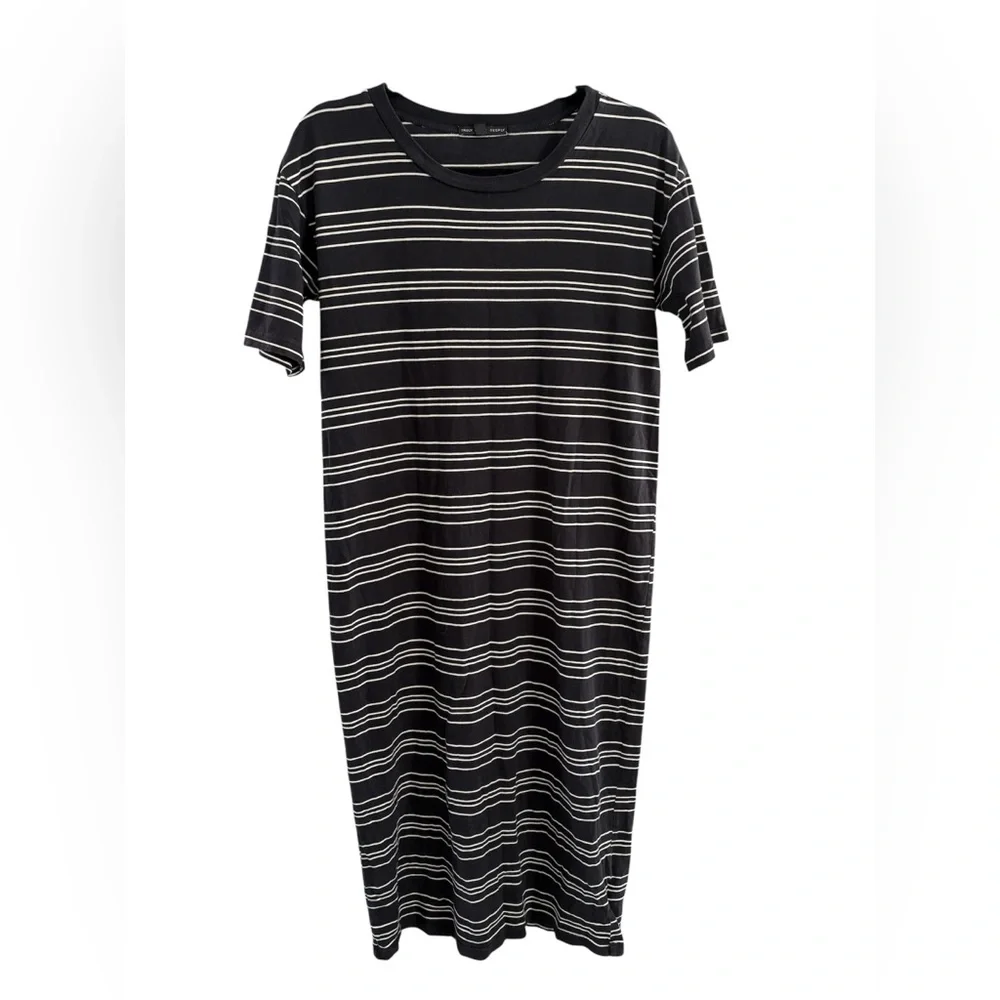 Truly Madly Deeply Black & White Striped Maxi T Shirt Dress- XS - Picture 1 of 3